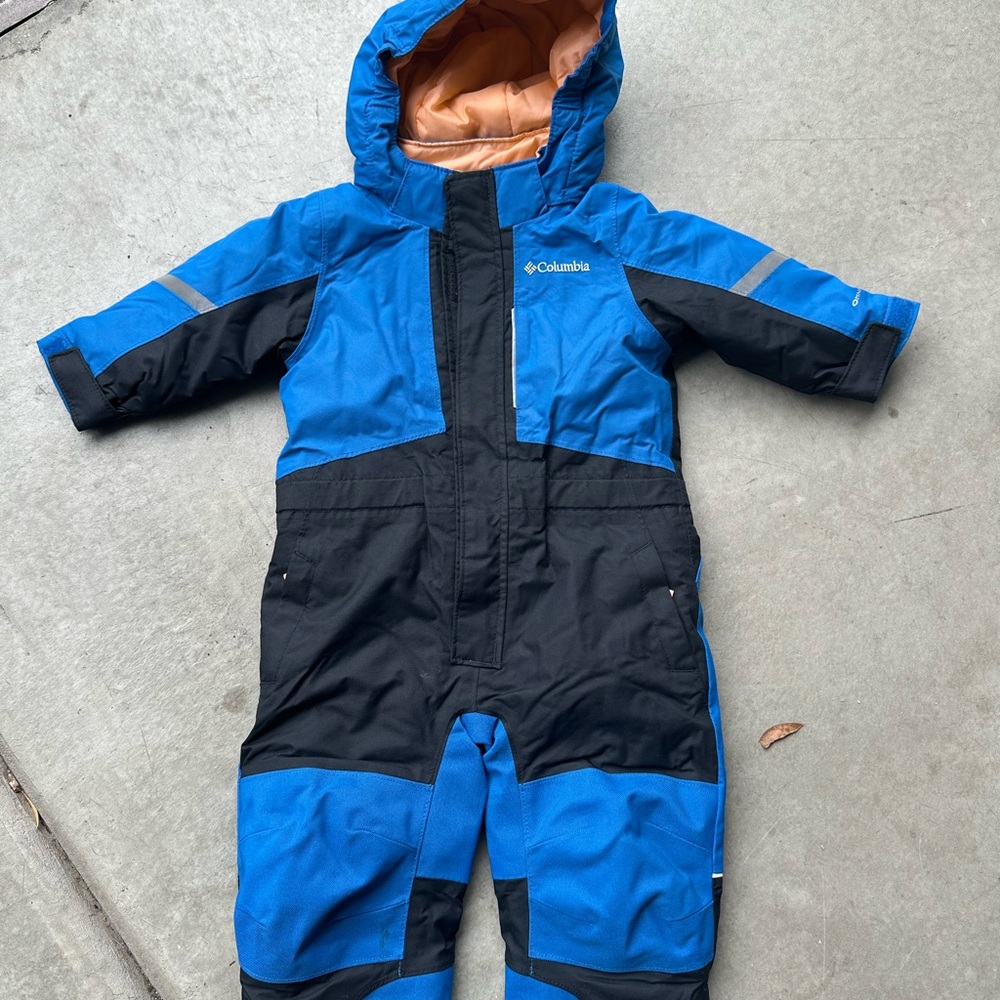 Columbia Blue and Black Hooded Snowsuit